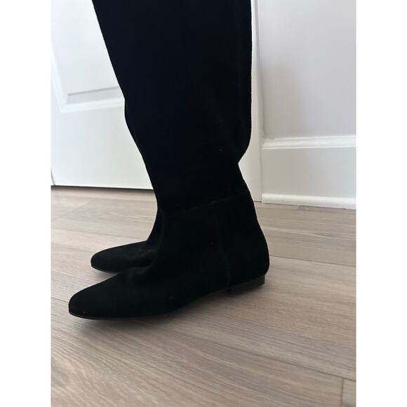DELMAN Black Suede Flat Boots with Zipper size 5 - Picture 6 of 10